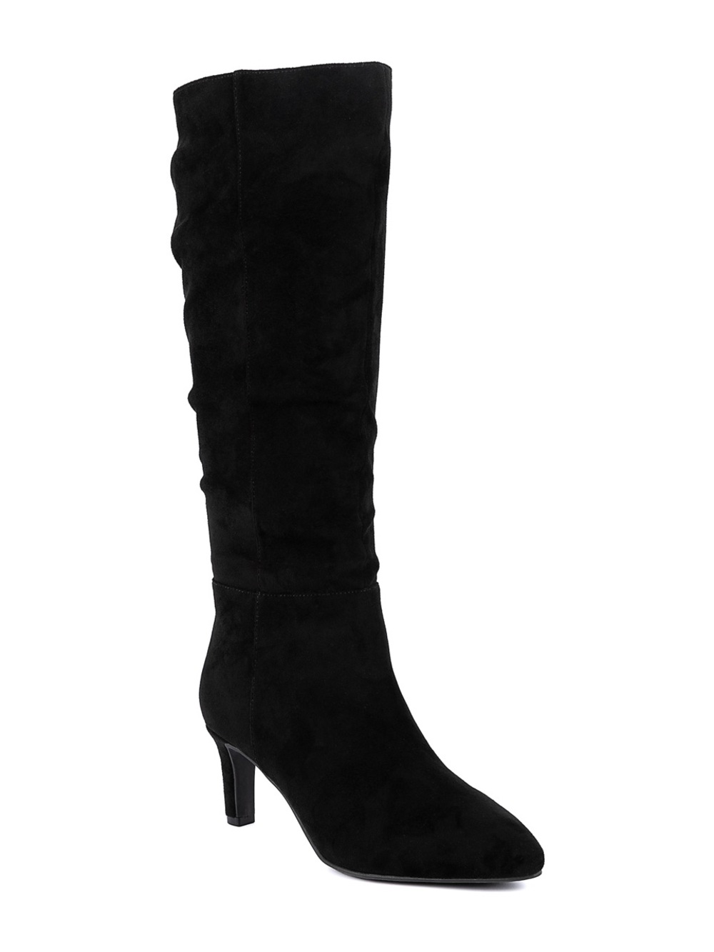 Sugar Black Knee-High Suede Heeled Boots NIB 6.5